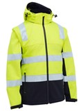BISLEY HIVIS 2TONE 3 IN 1 SOFT SHELL JACKET WITH REFLECTIVE TAPE  YELLOWNAVY  SIZE SMALL