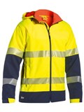 BISLEY 2TONE HIVIS RIPSTOP SOFT SHELL JACKET WITH TAPE  YELLOWNAVY  2XL