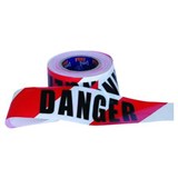 BARRICADE TAPE 100M X 75MM  DANGER PRINT REDWHITE