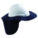 HARD HAT BRIM WITH NECK FLAP TO SUIT V6  V9 HARD HATS  BLUE
