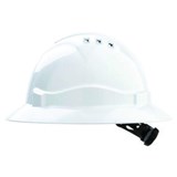 HARD HAT V6 VENTED FULL BRIM RATCHET HARNESS  WHITE
