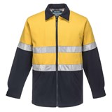 BLUEY HIVIS WOOL BLEND CONTRAST WORK JACKET  YELLOWNAVY  SIZE LARGE