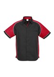BIZ COLLECTION MENS NITRO SHORT SLEEVE SHIRT  BLACKREDWHITE  SIZE 5XL