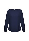 BIZ COLLECTION LADIES BOATNECK BLOUSE  MIDNIGHT BLUE  SIZE 18