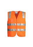 SYZMIK HI VIS FULL ZIP VEST WITH REFLECTIVE TAPE  ORANGE  SIZE LARGE